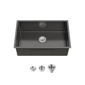 JUJABU 30″x19″ Drop In Stainless Steel Kitchen Sink with Standard Drain and Hook - 1 of 4