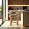 Meridian Furniture,Sacha Brown Linen Textured Fabric Stool - 2 of 4