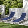 FURNIinspire Outdoor Seat Cushions 2pcs Waterproof Chaise Lounge Cushion Replacement, Breathable Outdoor Cushion Set, Blue, 76"*23.61"*2.36" - 4 of 4