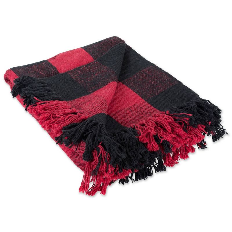 50&#34;x60&#34; Buffalo Check Throw Blanket Tango Red/Blue - Design Imports, 1 of 8