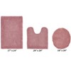 Edge Bath Rug 100% Premium Cotton Ultra-Soft Water Absorbent Tufted Solid Reversible 3 Piece Bathroom Rug Set for Machine Washable Bathmat - 2 of 4
