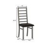 5-Piece Dining Table Set with Stretch Table and 4 Metal Dining Chairs, Black/Gery-ModernLuxe - 4 of 4