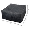 Moti Java Pouf 22" Upholstered in Genuine Leather in Antique Black Contrast Stitching - 2 of 4