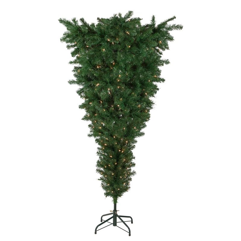 Northlight 5.5' Pre-Lit Medium Upside Down Spruce Artificial Christmas Tree, Clear Lights, 1 of 9