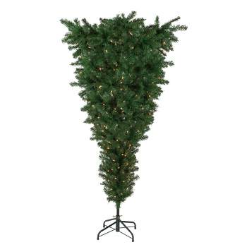 Northlight 5.5' Pre-Lit Medium Upside Down Spruce Artificial Christmas Tree, Clear Lights