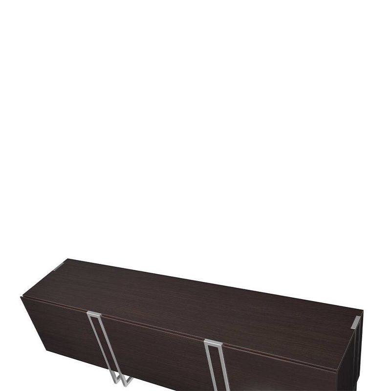 Cattoes TV Stand for TVs up to 68&#34; Stand Dark Walnut/Nickel Finish - Acme Furniture, 2 of 8
