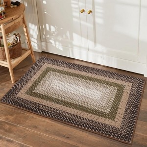 coucheta Multi-size Washable Area Rug, Farmhouse Geometric Textured Non-Shedding Low Pile Non Slip Carpet, for Living Room, Bedroom, Dining Room - 1 of 4
