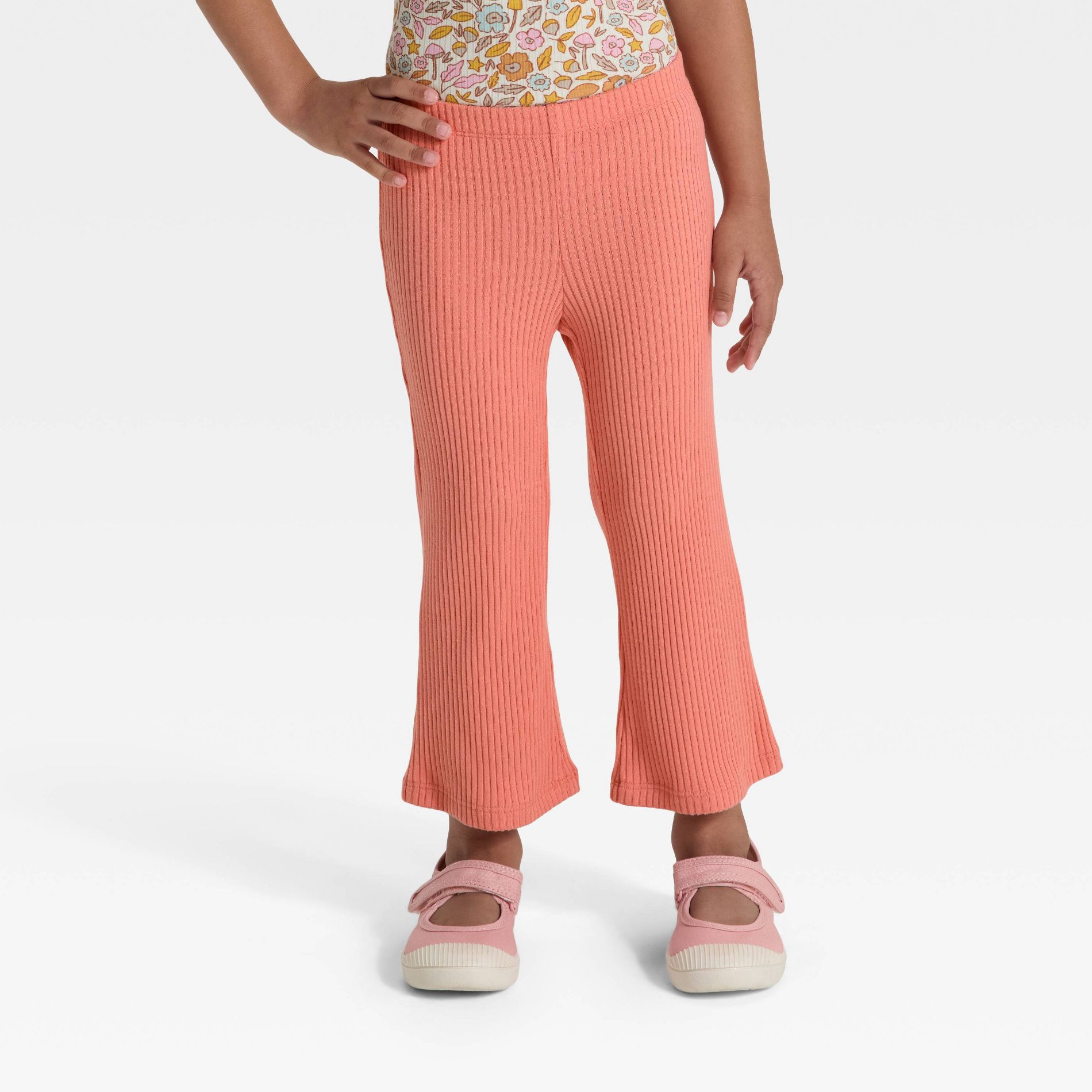 Toddler Girls' Cozy Leggings - Cat & Jack™ Coral Orange 2T