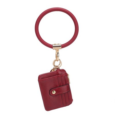 MKF Collection Jordyn Vegan Leather Bracelet Keychain with a Credit Card Holder by Mia K