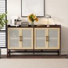 Rattan Sideboard Buffet Cabinet, 60'' storage Cabinet,Coffee Bar Cabinet with Adjustable Shelf, Console Cabinet for Kitchen Living Room Hallway - 2 of 4