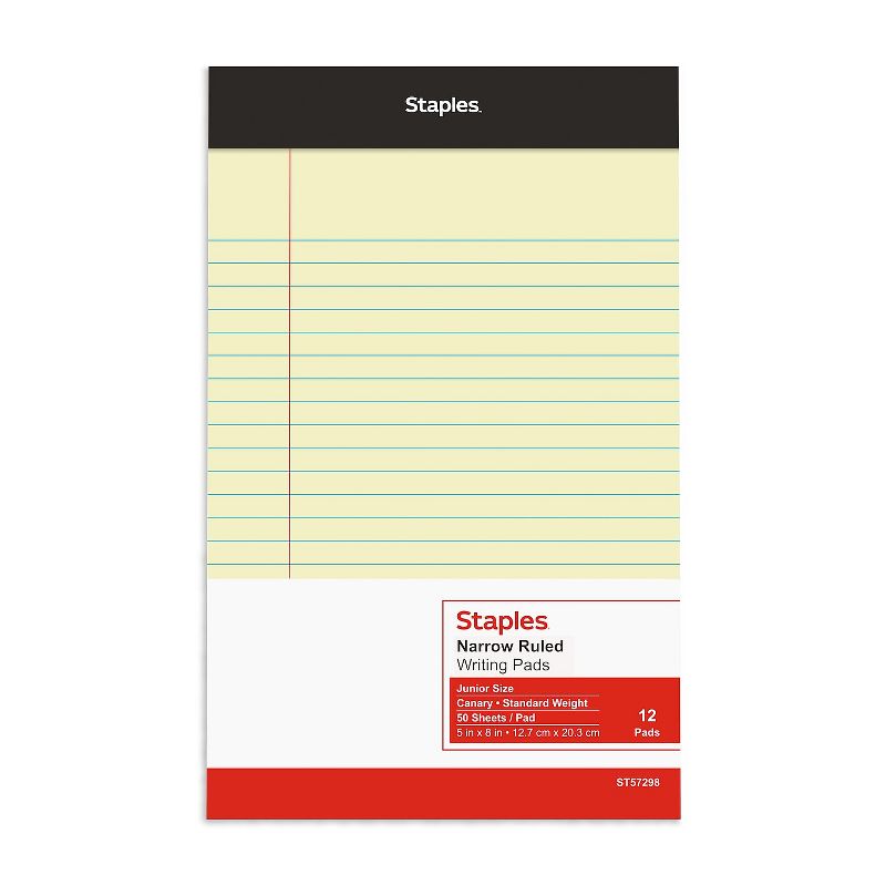 MyOfficeInnovations Notepads 5" x 8" Narrow Canary 50 Sheets/Pad 12 Pads/Pack (26829) 163832, 4 of 9