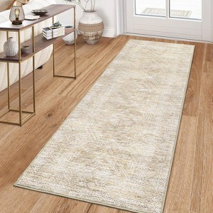Washable Runner Rug 2x6 Runner Modern Non Slip Kitchen Rugs Geometric - 1 of 4