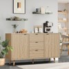 Jojoka Kitchen Sideboard Cabinet with Storage Drawers and Doors, Adjustable Shelves Buffet Table for Living Room or Dining, Oak - 3 of 4