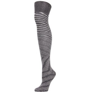 Memoi Wild Side Cotton Blend Over the Knee Socks Black One Size - 1 of 2
