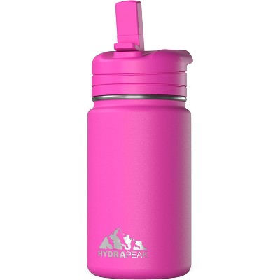 Hydrapeak Mini 14oz Kids Stainless Steel Insulated Water Bottle With Leak Proof Straw Lid