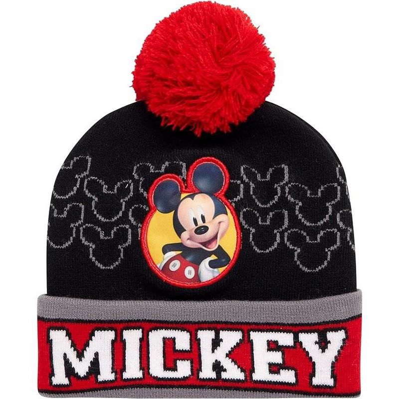 Disney Mickey Mouse Boys Winter Hat – 2 Pack Pom Pom Beanie, Little Boys Ages 4-7, 3 of 6