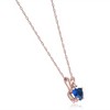 Pompeii3 14k White, Yellow, or Rose Gold Diamond & Blue Sapphire Heart Pendant Necklace - 2 of 3
