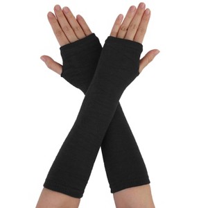 Allegra K Women's Elbow Long Elastic Winter Arm Warmers Fingerless Gloves - 1 of 4