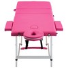 vidaXL Foldable Massage Table 3 Zones Aluminum Pink - 4 of 4