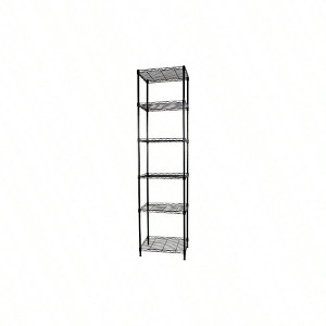 6 - Tier Wire Shelving Adjustable Metal Storage Rack for Laundry Bathroom Kitchen Pantry Closet Black 16.6Lx 11.4Wx 64.6H - 1 of 4