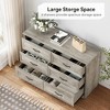 6 Drawers Dresser for Bedroom with Wide Metal Handle,Farmhouse Wooden Dresser,Natural Texture for Bedroom,Living Room,Kids Room-Grey - 3 of 4