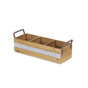 Cheungs Reid Wooden 3 Slot Storage Caddy - Brown - 1 of 2