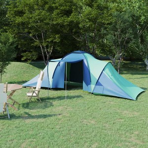 vidaXL Camping Tent 6 Persons Blue and Green - 1 of 4