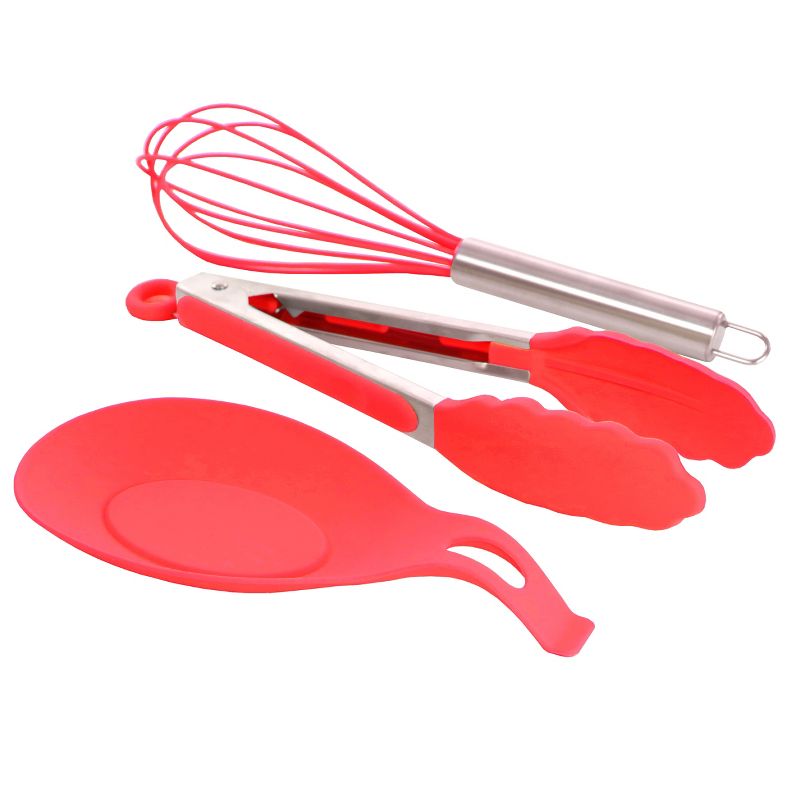 MegaChef Red Silicone Cooking Utensils, Set of 12, 3 of 8