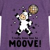 Girls' - Instant Message - Watch Me Moove Disco Cow Fitted Short Sleeve Graphic T-Shirt - 2 of 4