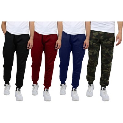 Galaxy By Harvic Men's Slim Fit Heavyweight Classic Fleece Jogger Sweatpants- 4 Pack