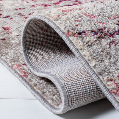 Beige and Wine Synthetic Flat Woven Runner Rug - 2' x 8'