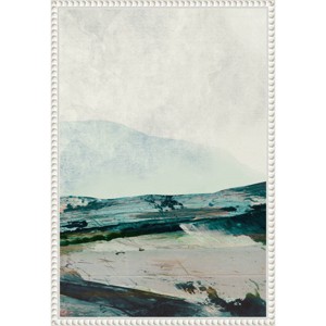 16"x23" Mountain Mists by Dan Hobday Framed Canvas Wall Art Print White - Amanti Art: Abstract Landscape, Modern Decor - 1 of 4