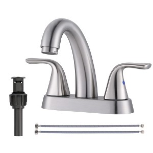 WOWOW 4 in. Centerset Double Handle Mid Arc Bathroom Faucet - 1 of 4