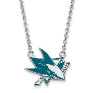 Black Bow Jewelry Sterling Silver San Jose Sharks NHL Necklace 18 Inch - 1 of 4