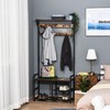 HOMCOM 3-in-1Hall Tree Entryway Coat Rack Shoe Bench with 9 Hanging Hooks, 3-Tier Storage Shelves, Multifunctional Hallway Organizer - 2 of 4