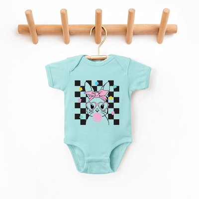The Juniper Shop Checkered Groovy Bunny Baby Bodysuit