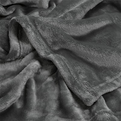 Dark Grey Twin Size Fleece Throw Blanket
