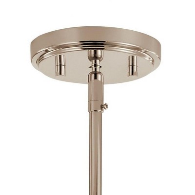 Everett Polished Nickel 3-Light Industrial Glam Chandelier