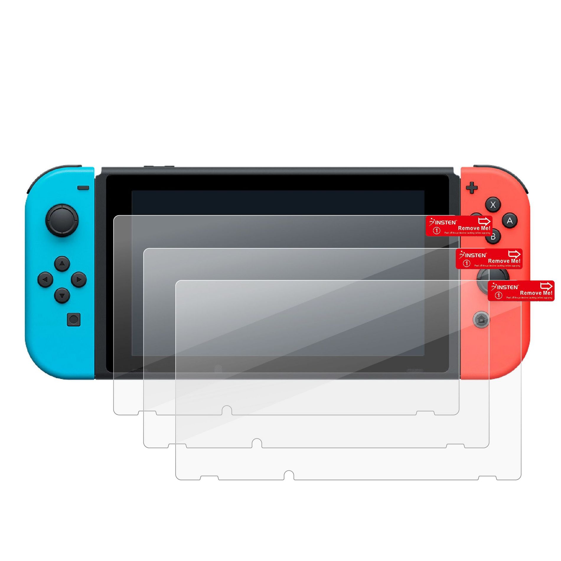 Insten 3 Pack Clear Screen Protectors for Nintendo Switch 6.2", 2017 Model, HD Clear Transparent Anti Fingerprint Film Cover