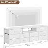 Furnulem 63” long bedroom dressing table suitable for 65 to 75 inch TV dressing table with 10 fabric drawers includes power outlet and LED lighting - 3 of 4