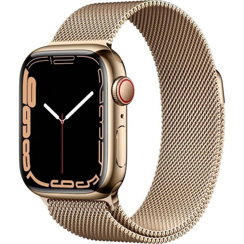 Apple Watch Series 7 GPS + Cellular, 41mm Gold Stainless Steel Case with  Gold Milanese Loop (2021, 7th Generation) - Target Certified Refurbished