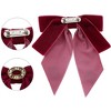 INSPIRE CHIC Women's Velvet Bow Brooch Alloy Rhinestone Pin Bow Tie 1 Pcs - 3 of 4