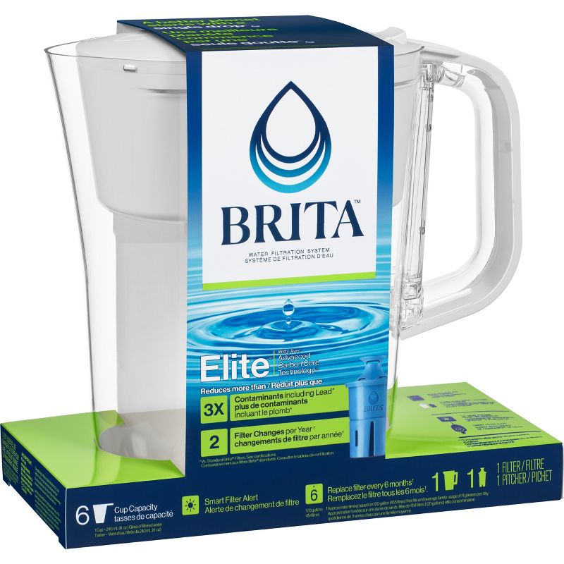 Brita Water Filter 6 Cup Denali Water Pitcher Dispenser with Elite Water Filter, 5 of 12