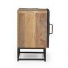 CAVINAS 15"Modern Nightstand with Wood Grain Design,Mid-century Bedside Table with 4 Iron Legs,Vintage Nightstand for Bedroom - 4 of 4
