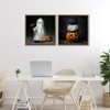 Stupell Industries Vintage Halloween Ghost & Pumpkin Stack 2pc Floating Frame Art Set - 2 of 4