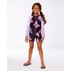 Deux par Deux Girl Printed Long Sleeve One-Piece Rashguard Black and Multicolored Butterflies - 3 of 4