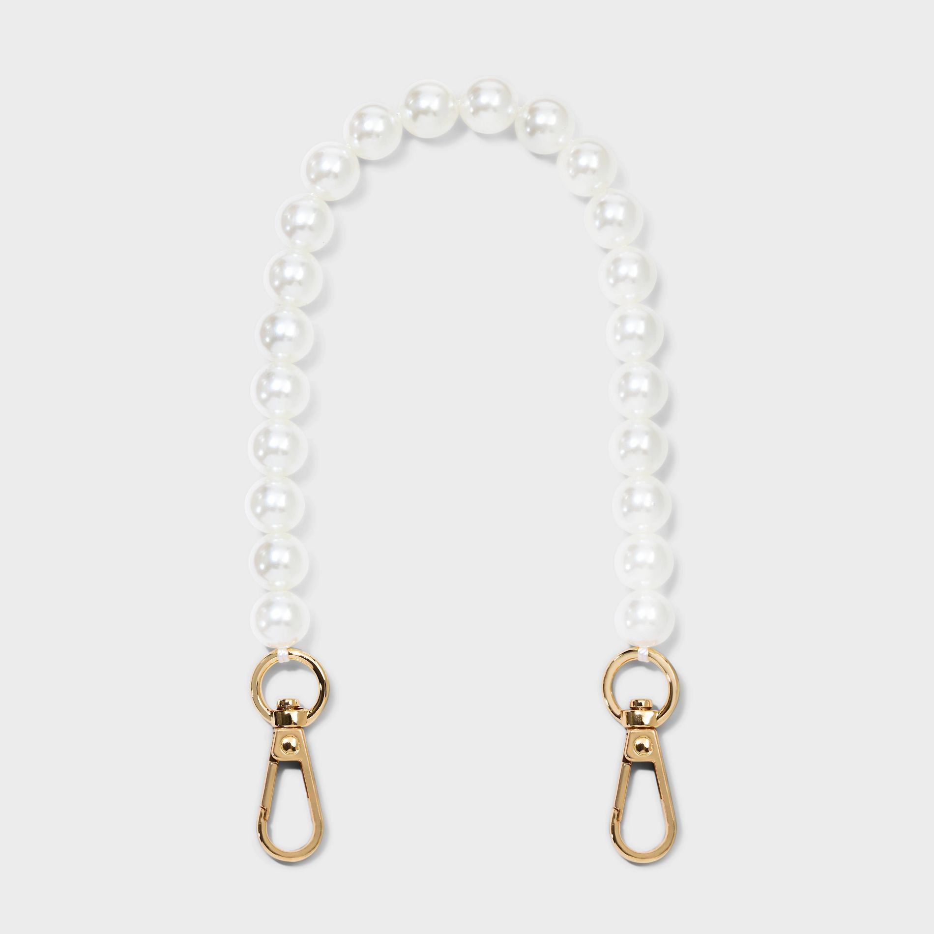 Handheld Mini Handbag Strap - A New Day™ White: Solid Acrylic & Zinc Alloy Bag Accessory with Lobster Claw Clasp