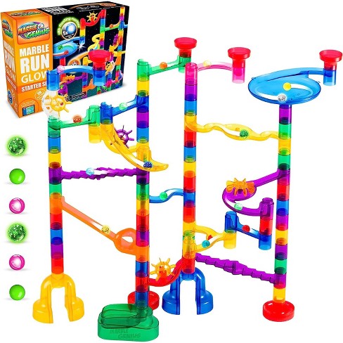 Marble Genius Glow Marble Run Starter Set - 115 Complete Pieces : Target