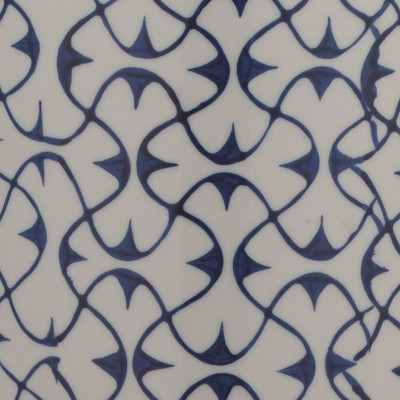 Vivian Hand-Painted Blue and White Ceramic Table Lamp with Linen Shade