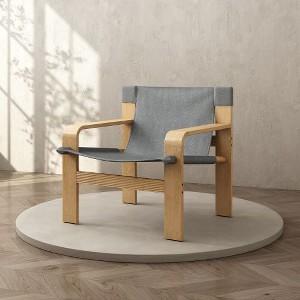 Kumasinova Modern Accent Chair, Solid Wood Armchair with Removable Washable Cover, Wide Armrest Mid-Century Lounge Chair, Roomy Sofa Chair - 1 of 4